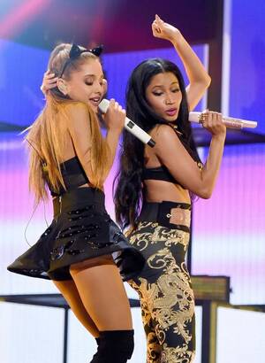Ariana Grande Ass Sex - Nicki Minaj and Ariana Grande bump 'n' grind at the iHeartRadio music fest  - joined a host of stars - Irish Mirror Online
