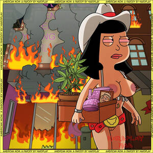 American Dad Boobs And Tits - Rule 34 - american dad big breasts breasts casual clothing cowboy hat  female female only hardplay hayley smith human mostly nude nipples nude  pink sclera public | 1944800