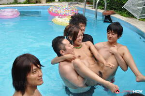 japanese nudist party - Japanese girls enjoy in some sexy pool party