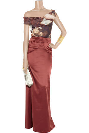 Cocktail Dress Porn - Just Cavalli Fishtail satin maxi skirt