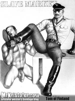 leather toon porn - Tom of Finland Cartoon TF Slave Market 6 off Dick.