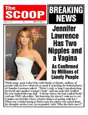 Jennifer Lawrence Nude Pussy - In Jennifer Lawrence News... : r/funny