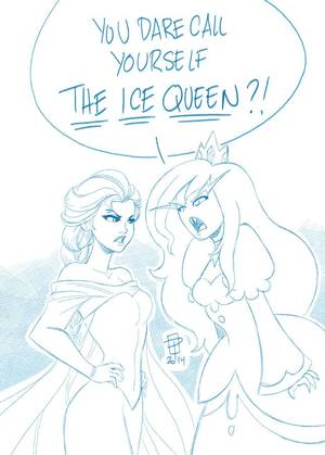 Ice Queen Adventure Time Marceline Sexy Porn - Icy cat-fight, Elsa Ice Queen, Frozen / Adventure Time artwork by Call me  Po.