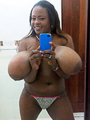 amatuer huge black tits - The biggest natural black tits, amateur selfie. Big-size picture #1