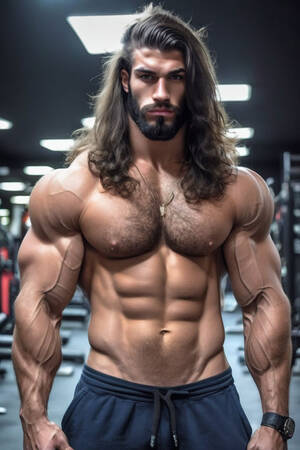 Hyper Masculine Porn - a very handsome attractive extremely muscular hyper masculine gigachad  bodybuilder porn star model in his early 30s\