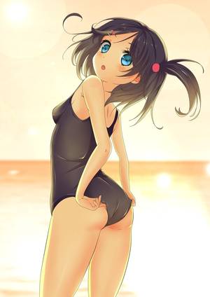 beach girl cute hentai - #anime girl in a swimsuit