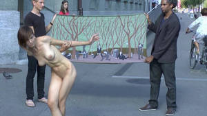 japan nude crowd - Naked on the streets art performance â€“ totally nude women among crowds of  people