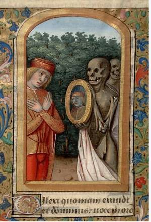 Medieval Art Ancient Porn - Young man and death from Book of Hours/Life of St Margaret (Paris, Bibl.