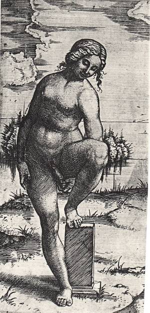 Illumination Porn - woman using dildo; attributed to Marcantonio Raimondi. -- fragment  [righthand half has