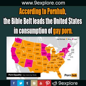 Belt Gay Porn - According to Pornhub, the Bible Belt leads the United States in consumption  of gay porn