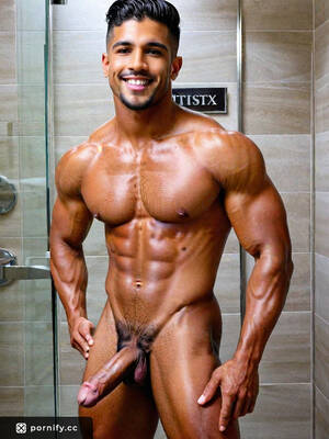 massive cock soft - Massive, Black, Indian Muscle Man with Big Cock and Foot Fetish in Bathroom  - Tanned Skin, Blue