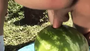 ladyboy cums in melon - Odd shemale fuck a watermelon | xHamster