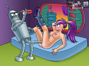 Futurama Fembot Porn - Sexy Leela rides robot's dick in ass and gets fucked by another in cunt -  CartoonTube.XXX
