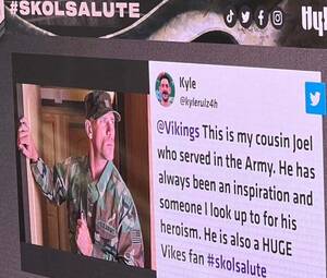 Forced Military Porn - Vikings tricked into thanking porn star for his service on jumbotron