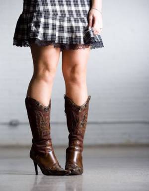cowgirl boots - plaid skirt & cowgirl boots