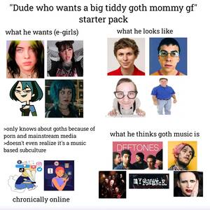 Dj Girls Big Nose Porn - Dude who wants a big tiddy goth mommy gf starter pack : r/starterpacks