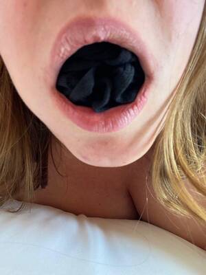 girl chewing cum covered panties - Cum covered panties stuffed into a useable hole