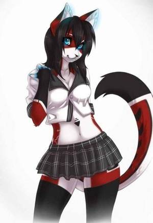 Anthro School Porn - android anthro ara bioluminescence black_hair blue_eyes clothed clothing  costume feline female fur glowing hair looking_at_viewer mammal red_fur  schoolgirl ...