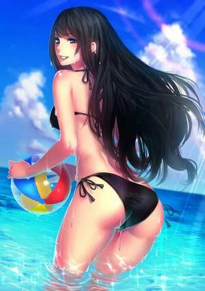 boob cartoon bleach girls beach - Anime girl