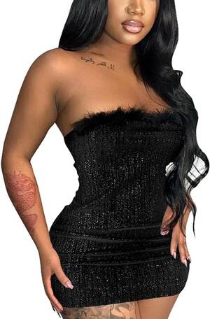 mini - Plus Size Evening Dress Decorated Bling Shining Sexy Bodycon Mini Porn  Party Club Evening Dresses Dress Long (Black, S) at Amazon Women's Clothing  store