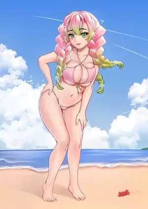 naked beach shower bikini - Mitsuri Kanroji: \