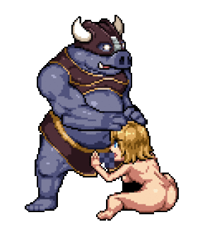 cartoon monster fuck tumblr - Orc getting his monster cock face fucked by a blonde human female. Tumblr  Porn