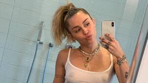 Miley Cyrus Tits Porn - Miley Cyrus Shares Nipple-Baring Selfies On Instagram