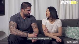 Euro And Asian - AMATEUR EURO - Hot Asian Brunette Jenifer Sucks And Fucks With Ryan Bones  On Her First Porn Attempt - XVIDEOS.COM
