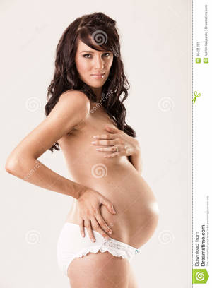hot pregnant model nude - Young nude pregnant woman in white undies