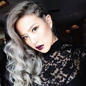 Gray Hair Asian Porn - Vampy hair and makeup on set for today.