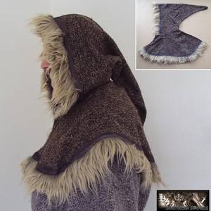Medieval Furry Porn - Deluxe Medieval Hood With Fur Trim - Black Brown or Green