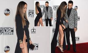 beyonce upskirt no panties - Chrissy Teigen goes underwear-free on American Music Awards red carpet |  Daily Mail Online