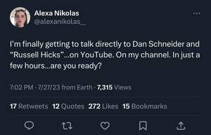 Alexa Nikolas Fake Porn - Alexa Nikolas is going to speak to Dan Schneider on her youtube channel? :  r/h3h3productions