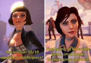 Bioshock Porn - Elizabeth in BioShock Infinite used to be sooo atractive with a realistic  body, but then the studio had to ruin it because of political correctness!\
