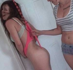 Girl Wedgie Porn - School girl wedgie. See more. Hanging on panties