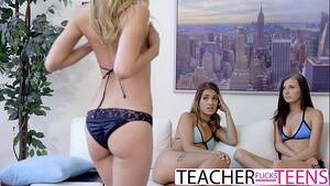 Bikini Teacher Porn - Young teacher Jillian runs into her students Uma and Carolina wearing their  bikinis and can't help but convince them into a hot pussy licking threesome  that has both girls cumming. - XNXX.COM