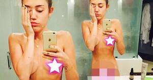 Miley Cyrus Porn Captions - Miley Cyrus posts NAKED selfie as she prepares to host MTV VMAs - hopefully  with clothes on - Daily Record