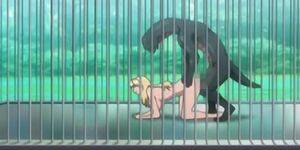 Animal Porn Anime Babes - Busty anime girl cunt nailed rough by monster at the zoo - Tnaflix.com
