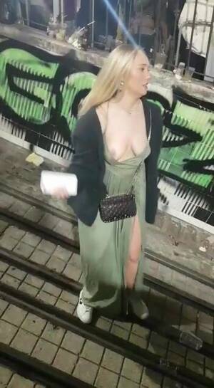 Drunk Public Tits - Drunk girl pops her tits out in public - ThisVid.com