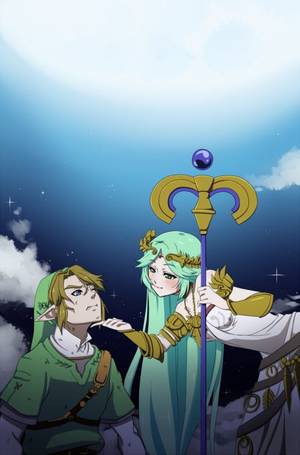 Lucina Super Smash X Palutena Porn - ... eyes green hair jewelry kid icarus kid icarus uprising link long hair  lots of jewelry nintendo palutena pointy ears sky smile staff star super  smash ...