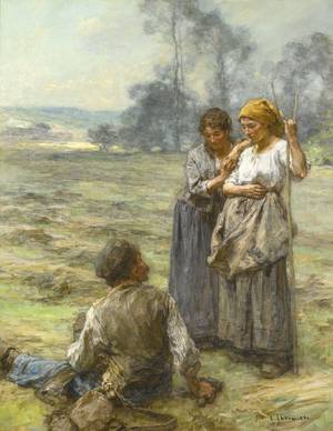 Bisele Two At The Office Porn - Foins, Faucheur et Deux Femmes le Matin by LÃ©on Lhermitte - Fine Art, Since  1912