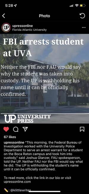 Fau Student Porn - Apparently the FBI just arrest someone : r/FAU