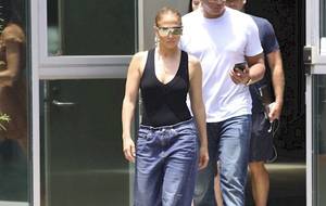 Michelle Ryan Tits Bouncing Braless - Candids of a braless Jennifer Lopez out shopping for an office space with  Alex Rodriguez in Los Angeles! View the pictures