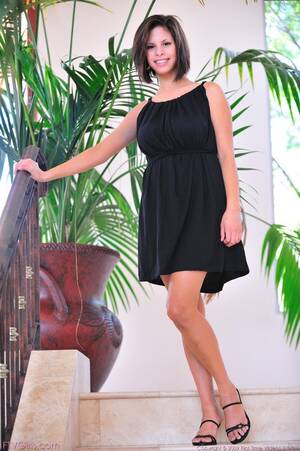 Ftv Meilani Porn - Brunette Meilani FTV In Black Dress And Red Panties Fucks Her Neat Pussy  With Cucumber / DefineBabe.com