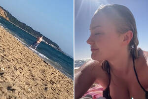 beach girls naked webcam - Woman catches pervert taking pictures of her sunbathing on the beach