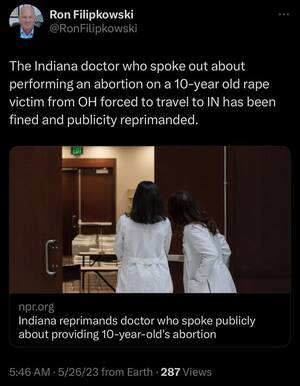 Forced Porn Captions Doctor Gynecologist - Doctor who performed an abortion on a 10 year old rape victim fined and  reprimanded. : r/WhitePeopleTwitter