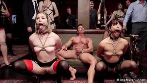 Bound Orgy Party - Tied up and spreaded legs in the air senior slave gets fucked with dick on  a stick in bdsm orgy party - XNXX.COM