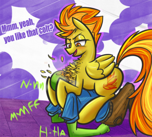 Mlp Spitfire Porn - 46858 - safe, artist:nignogs, spitfire (mlp), oc, oc:anon, equine,  fictional species, human, mammal, pegasus, pony, feral, friendship is  magic, hasbro, my little pony, abstract background, blushing, breast  smother, chest fluff, dialogue, feather,