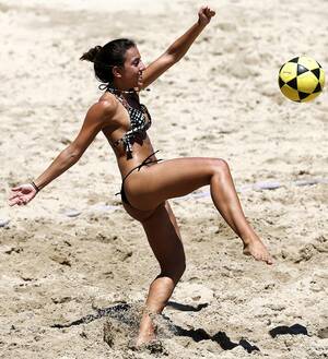 brazil beach girl sex - A woman plays soccer on Ipanema beach in Rio de Janeiro