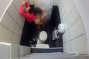 boss fucking secretary caught on camera - Hidden camera caught secretary fuck her boss in the office toilet. 4K,  watch free porn video,